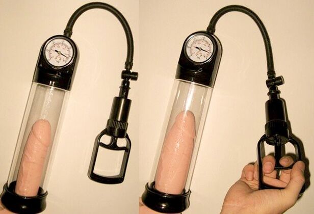 Vacuum pump in action - penis enlargement