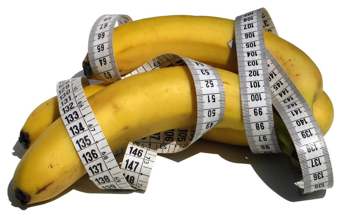 Increased penis - centimeter on banana